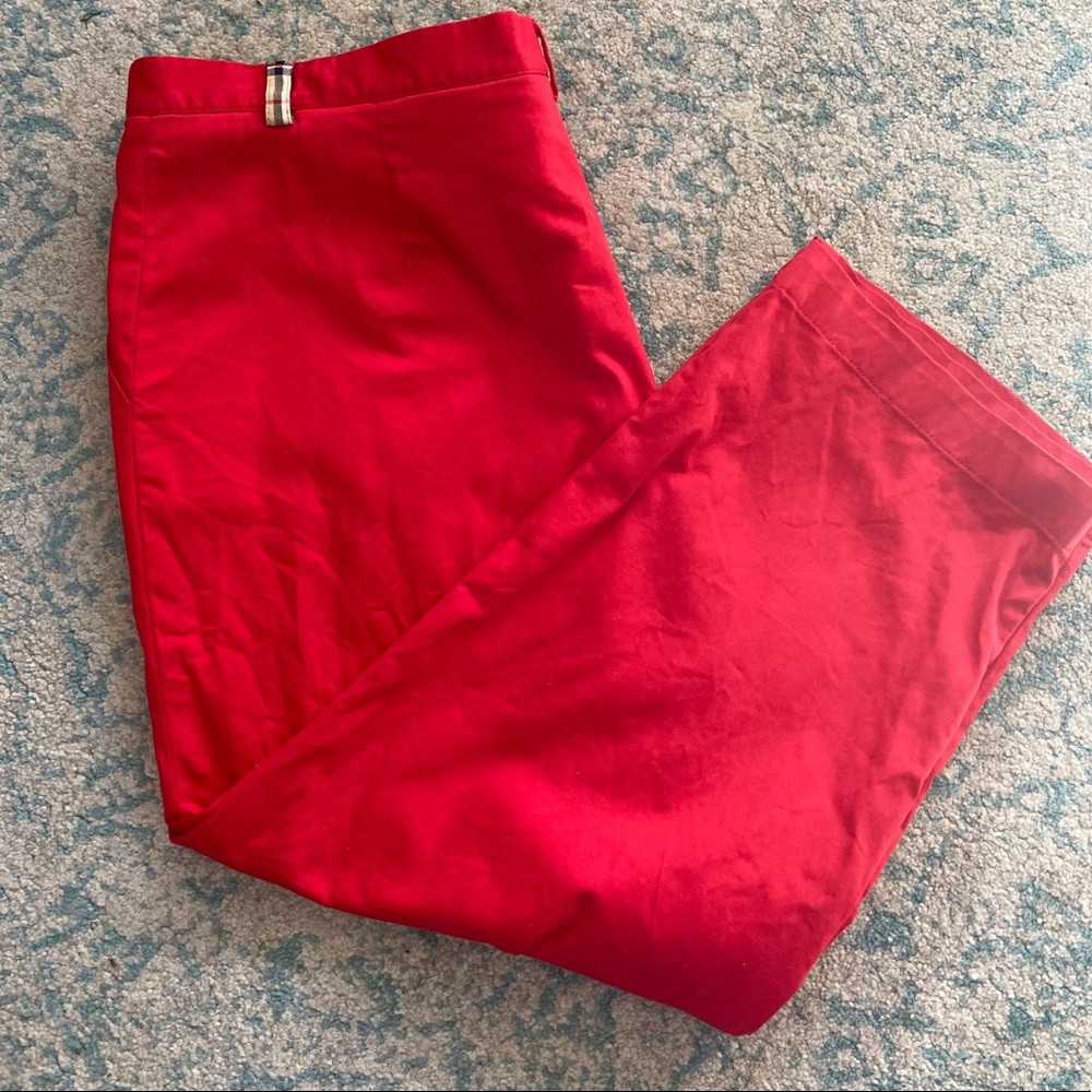 Burberry Red Capris with Signature Tab